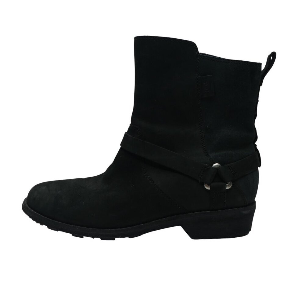 Teva De La Vina Dos Black Leather Biker Moto Waterproof Boots Womens 8 - Picture 7 of 13